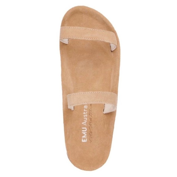EMU Australia Lorikeet Tan Suede Two Strap Slide Sandal Almond Size 11 - Picture 5 of 11